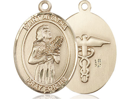 Bliss 14kt Gold St Agatha Nurse Medal