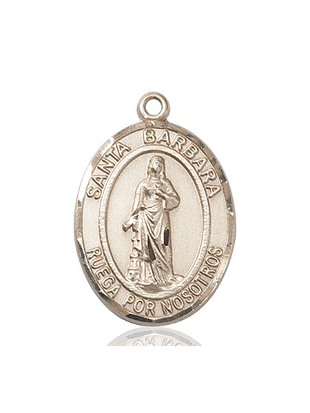 Bliss Spanish Santa Barbara Catholic Patron Saint Medal