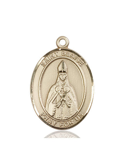 St Blaise Medal Necklace, 14kt gold, Bliss Manufacturing