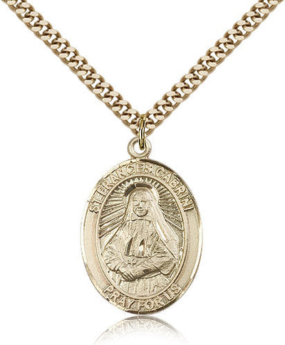 St Frances Cabrini Medal Necklace, gold-filled, Bliss Manufacturing
