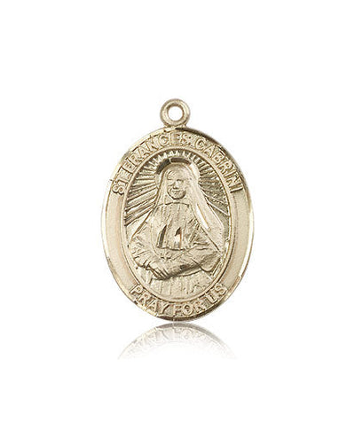 St Frances Cabrini Medal Necklace, 14kt gold, Bliss Manufacturing