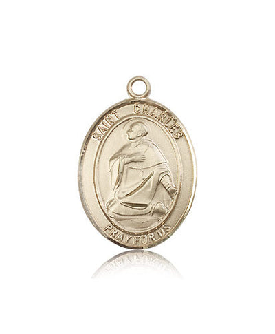 St Charles Borromeo Medal Necklace, 14kt gold, Bliss Manufacturing