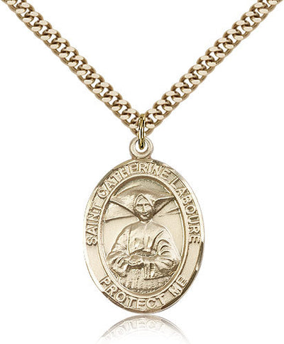 St Catherine Laboure Medal Necklace, gold-filled, Bliss Manufacturing