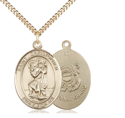 St. Christopher Coast Guard Catholic Patron Saint Medal, gold-filled, Bliss Manufacturing