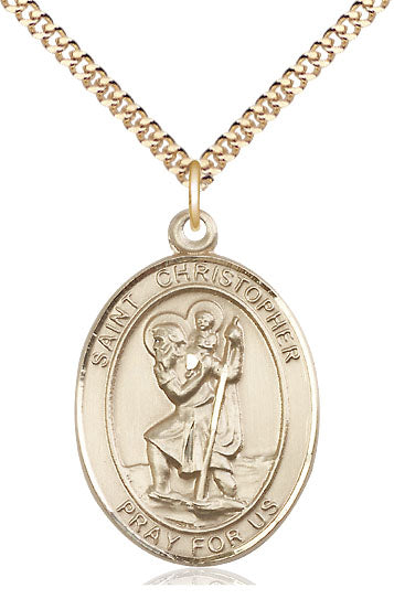 St Christopher EMT Catholic Patron Saint Medal, gold-filled, Bliss Manufacturing