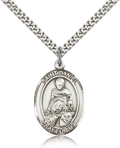 St Daniel Medal Necklace, pewter / sterling silver / gold-filled, Bliss Manufacturing