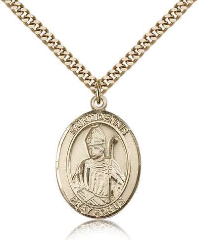 St Dennis Medal Necklace, gold-filled, Bliss Manufacturing