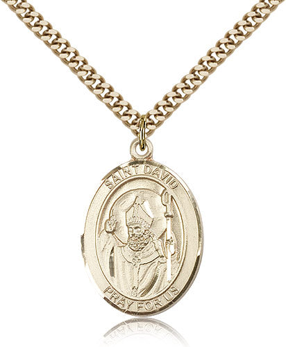 Bliss St David of Wales Catholic Patron Saint Medal