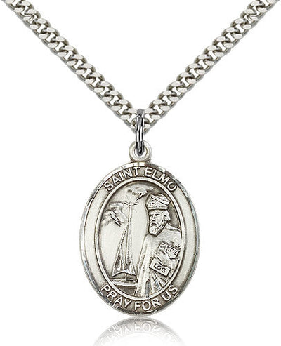 St Elmo Medal Necklace, pewter / sterling silver / gold-filled, Bliss Manufacturing