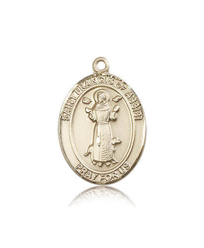 Bliss Manufacturing Large 14kt Gold St Francis of Assisi Medal