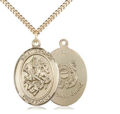St. George & Coast Guard Catholic Patron Saint Medal, pewter / sterling silver / gold-filled (view 3), Bliss Manufacturing