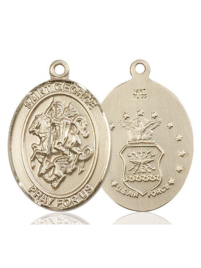 St. George & Air Force Catholic Patron Saint Medal, pewter / sterling silver / gold-filled (view 4), Bliss Manufacturing