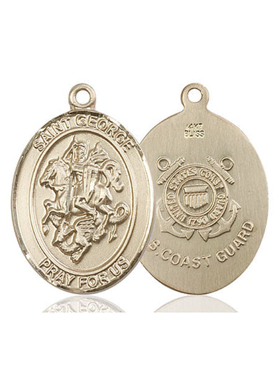 St. George & Coast Guard Catholic Patron Saint Medal, pewter / sterling silver / gold-filled (view 4), Bliss Manufacturing
