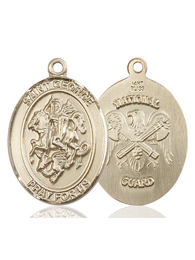 St. George & National Guard Catholic Patron Saint Medal, pewter / sterling silver / gold-filled (view 4), Bliss Manufacturing