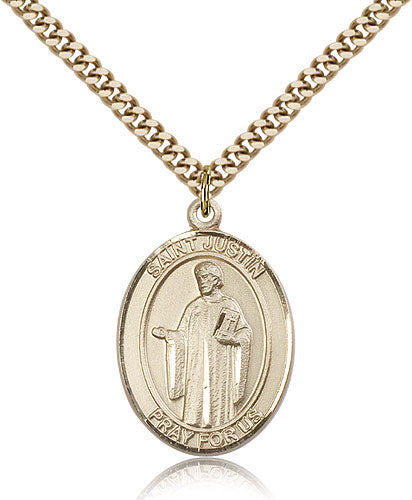 Bliss St Justin Catholic Patron Saint Medal