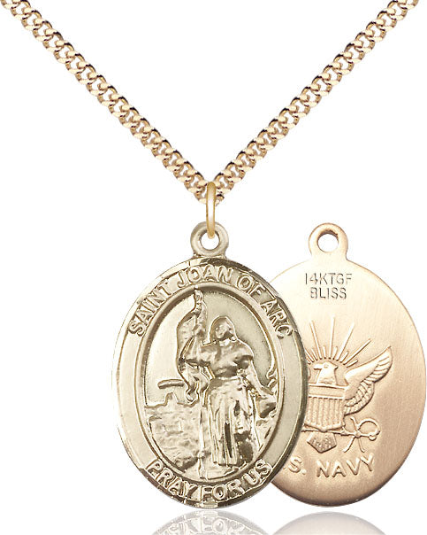 Bliss St Joan of Arc Navy Catholic Patron Saint Medal