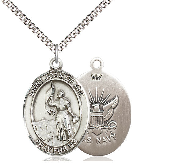 Bliss St Joan of Arc Navy Catholic Patron Saint Medal