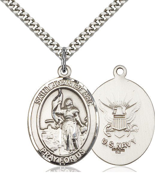 Bliss St Joan of Arc Navy Catholic Patron Saint Medal