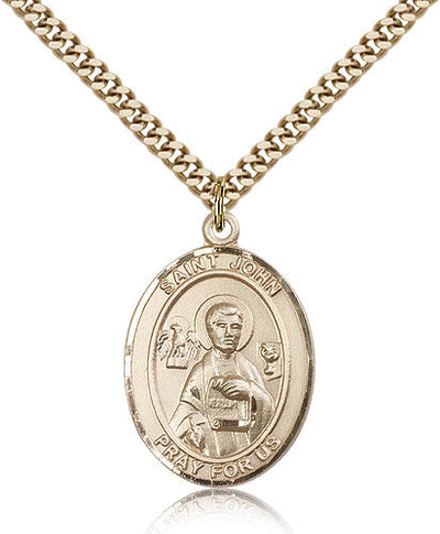 St John the Apostle Medal Necklace, gold-filled, Bliss Manufacturing