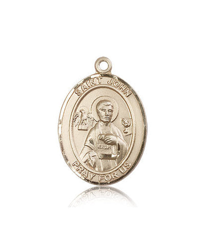 St John the Apostle Medal Necklace, 14kt gold, Bliss Manufacturing