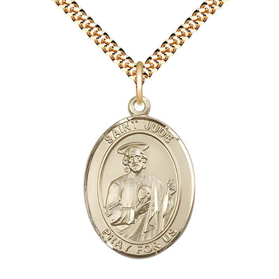 St. Jude Thaddeus Gold-Filled Medal with Gold-Plated Chain, Bliss Manufacturing