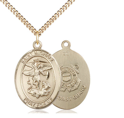 St. Michael & Coast Guard Catholic Patron Saint Medal, pewter / sterling silver / gold-filled (view 3), Bliss Manufacturing