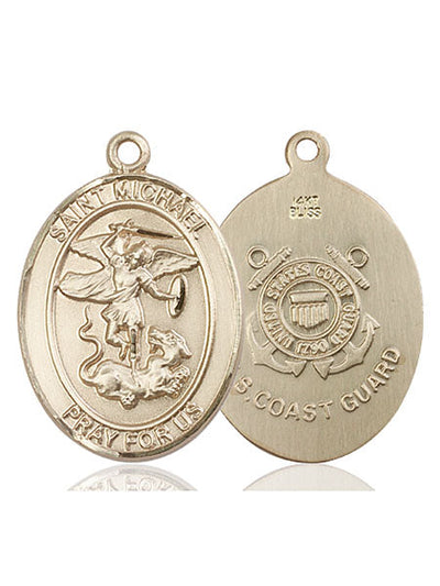 St. Michael & Coast Guard Catholic Patron Saint Medal, pewter / sterling silver / gold-filled (view 4), Bliss Manufacturing