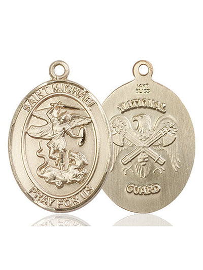 St. Michael & National Guard Catholic Patron Saint Medal, pewter / sterling silver / gold-filled (view 4), Bliss Manufacturing