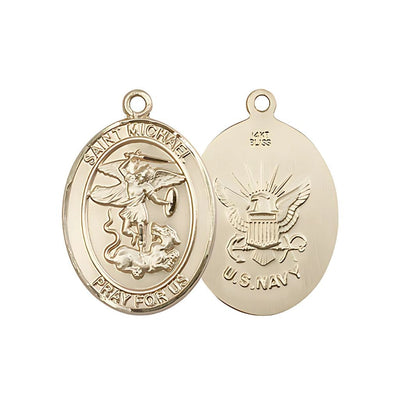 'St. Michael' and U.S. Navy Emblem 14kt Gold, 1-inch, Bliss Manufacturing