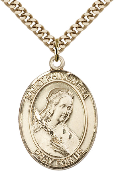 St Philomena Catholic Saint Medal, gold-filled, Bliss Manufacturing