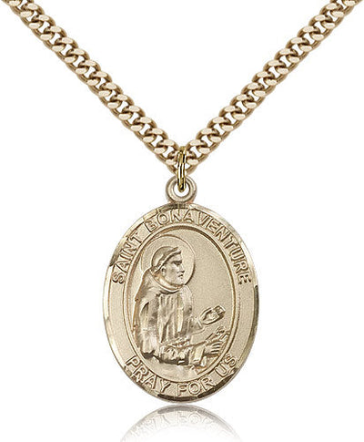 St Bonaventure Medal Necklace, gold-filled, Bliss Manufacturing