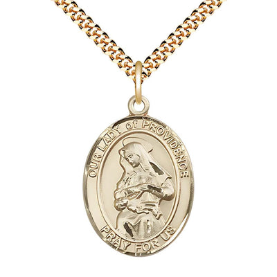 Our Lady of Providence Gold-filled Medal Necklace, Large 1-Inch, Chain, Bliss Manufacturing