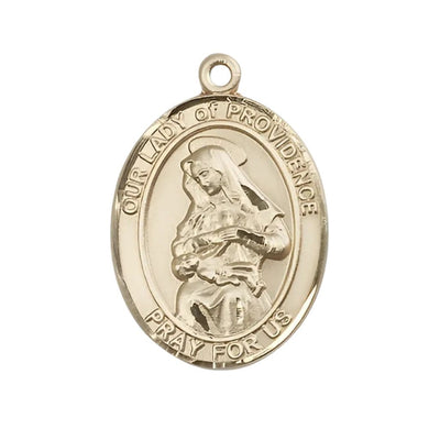 Our Lady of Providence 14kt Gold Medal Pendant, Large 1-Inch, Bliss Manufacturing