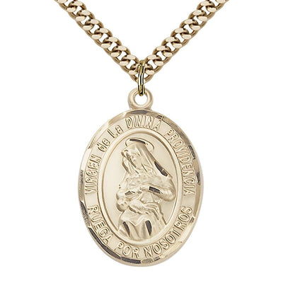 Virgen de la Divina 14kt gold-filled medal with chain and gift box, Bliss Manufacturing