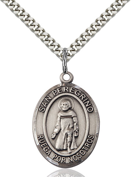 Bliss Spanish San Peregrino Catholic Patron Saint Medal