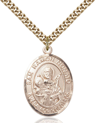 Spanish San Ramon Nonato Medal Necklace, gold-filled, Bliss Manufacturing