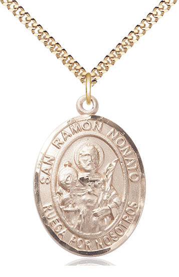 Spanish San Ramon Nonato Medal Necklace, gold-filled, Bliss Manufacturing