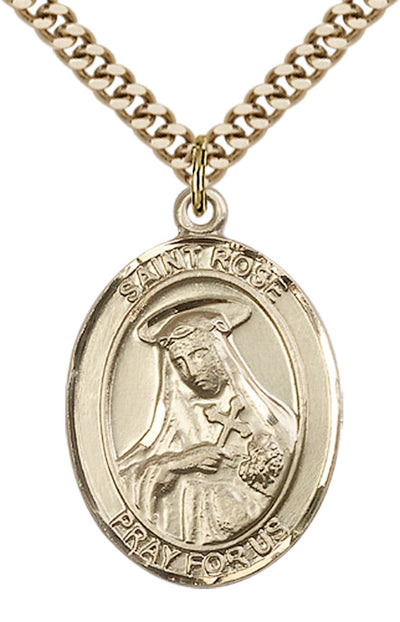 St Rose of Lima Catholic Saint Medal, gold-filled, Bliss Manufacturing