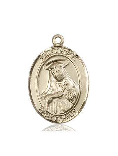 St Rose of Lima Catholic Saint Medal, 14kt gold, Bliss Manufacturing