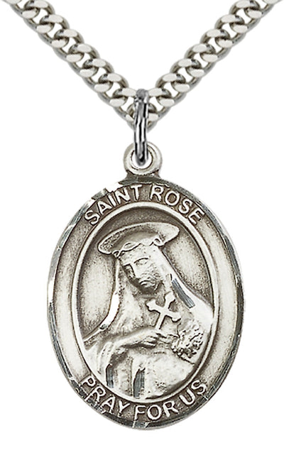 St Rose of Lima Catholic Saint Medal, pewter / sterling silver / gold-filled, Bliss Manufacturing