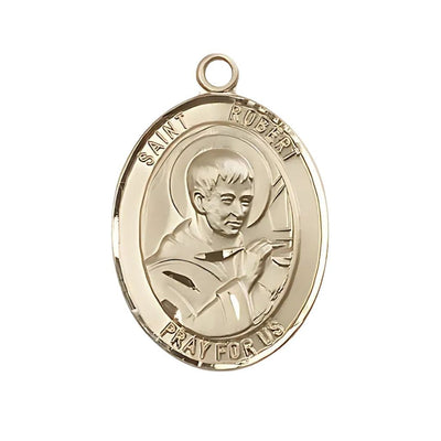 St. Robert Bellarmine 14kt Gold Medal Pendant, Large 1-Inch, Bliss Manufacturing