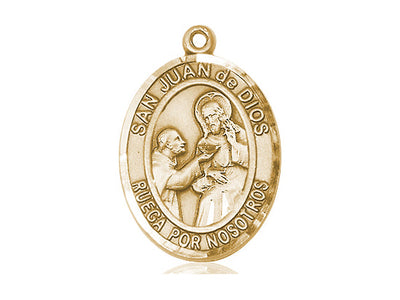 Spanish San Juan de Dios Medal Necklace, 14kt gold, Bliss Manufacturing