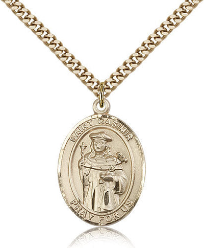 St Casimir of Poland Medal Necklace, gold-filled, Bliss Manufacturing