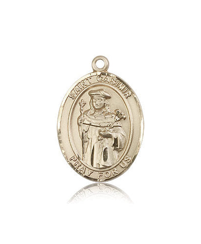 St Casimir of Poland Medal Necklace, 14kt gold, Bliss Manufacturing