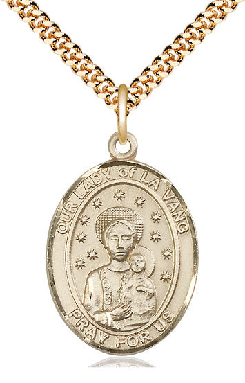 Our Lady of la Vang Catholic Patron Saint Medal, gold-filled, Bliss Manufacturing