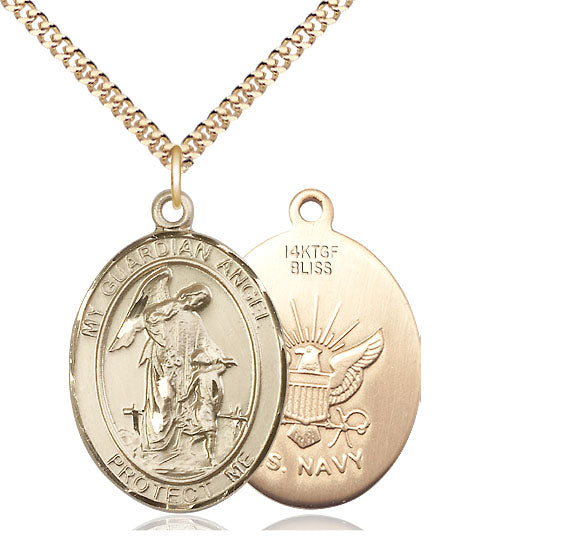 Bliss Guardian Angel Navy Catholic Patron Saint Medal