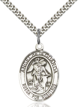 Bliss Spanish Angel de la Guarda Catholic Patron Saint Medal