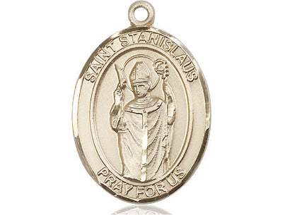 St Stanislaus Catholic Saint Medal, 14kt gold, Bliss Manufacturing