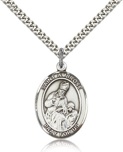 Bliss St Ambrose Catholic Patron Saint Medal