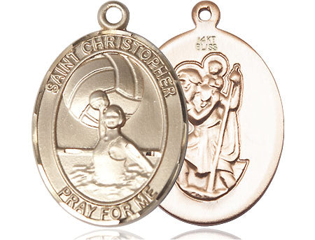 Bliss Manufacturing Large 14kt Gold St. Christopher/Water Polo-Women Medal